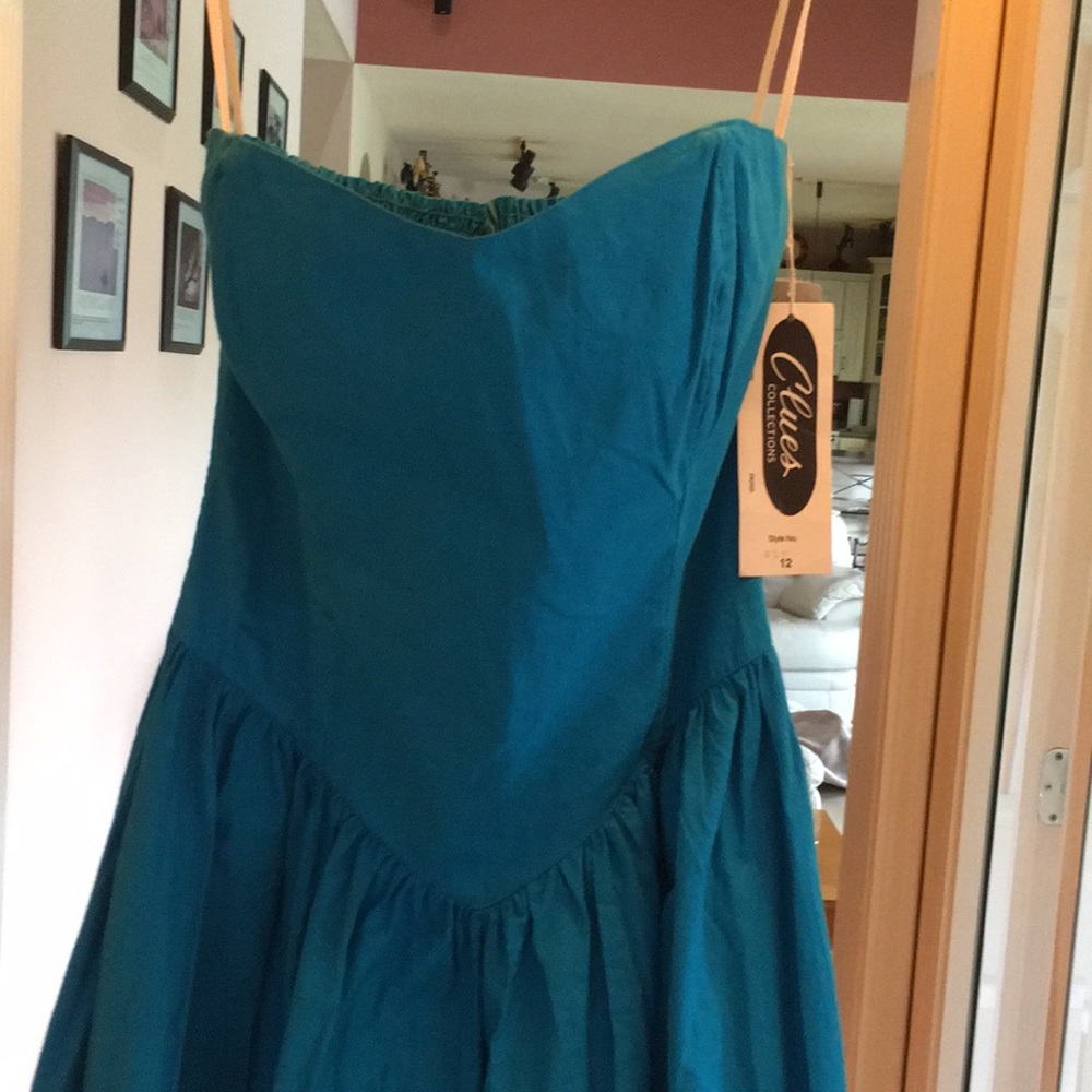 Beautiful Blue Strapless Dress